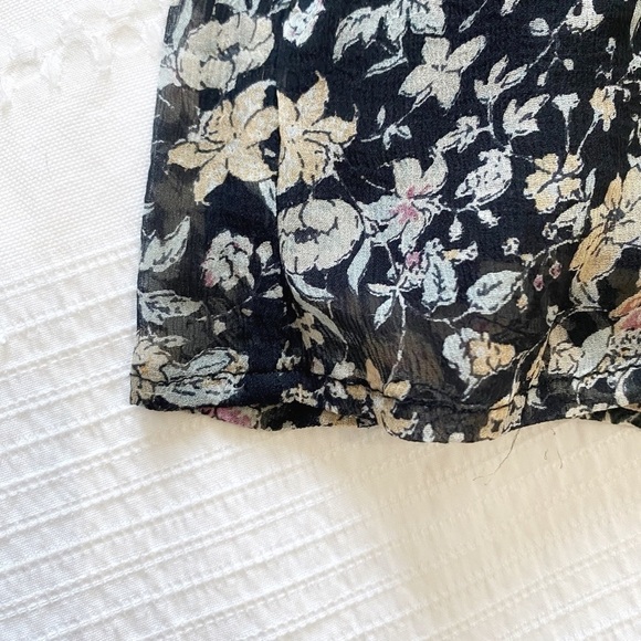 WINTER KATE 100% SILK FLORAL LOW RISE FLUTTER RUFFLE MINI SKIRT - M - Picture 8 of 8